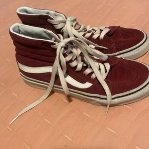 Burgundy Vans High tops